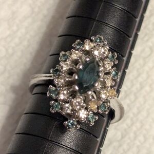 Elegant Silver and Green Gemstone Ring